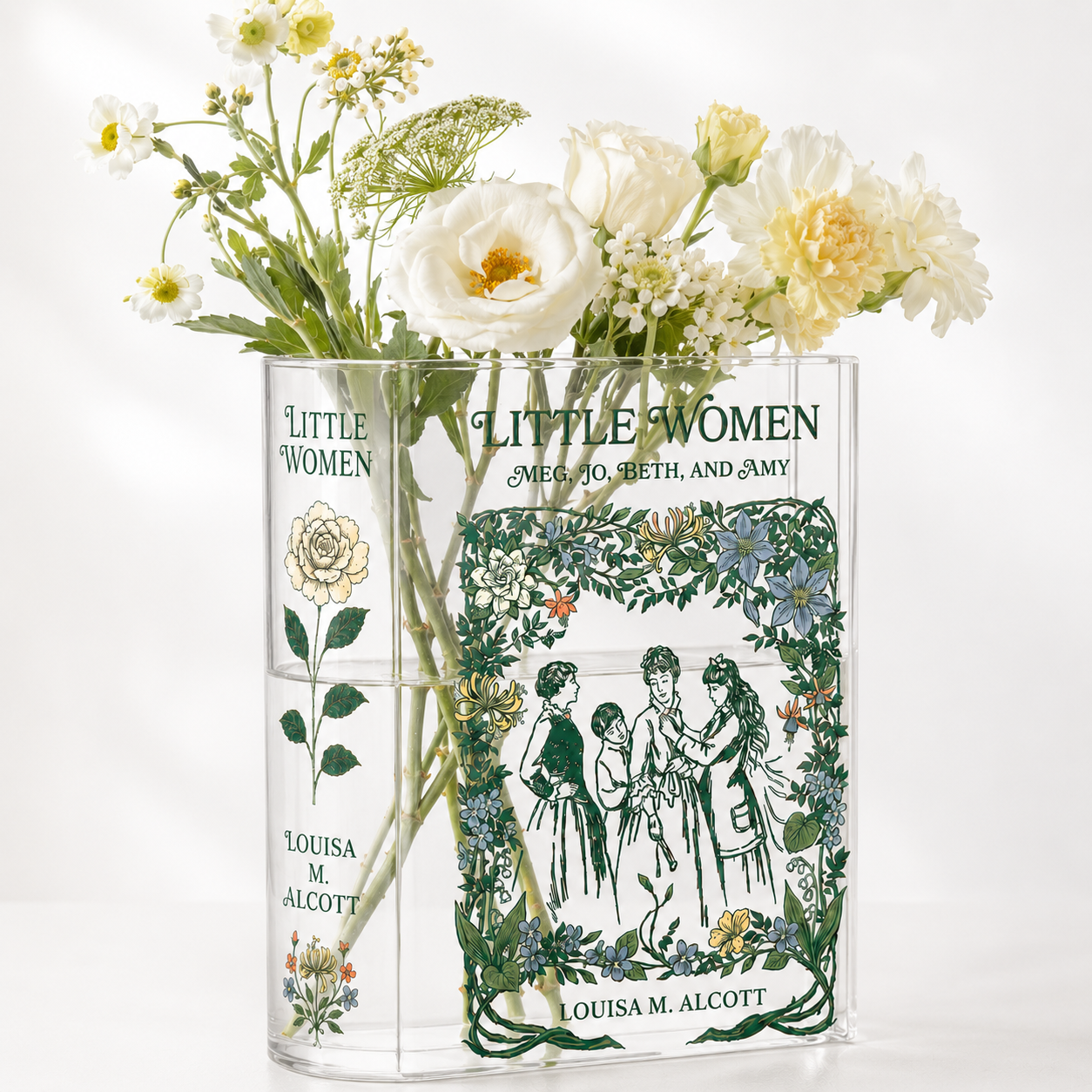 Little Women Acrylic Book Vase Book Lover Gift