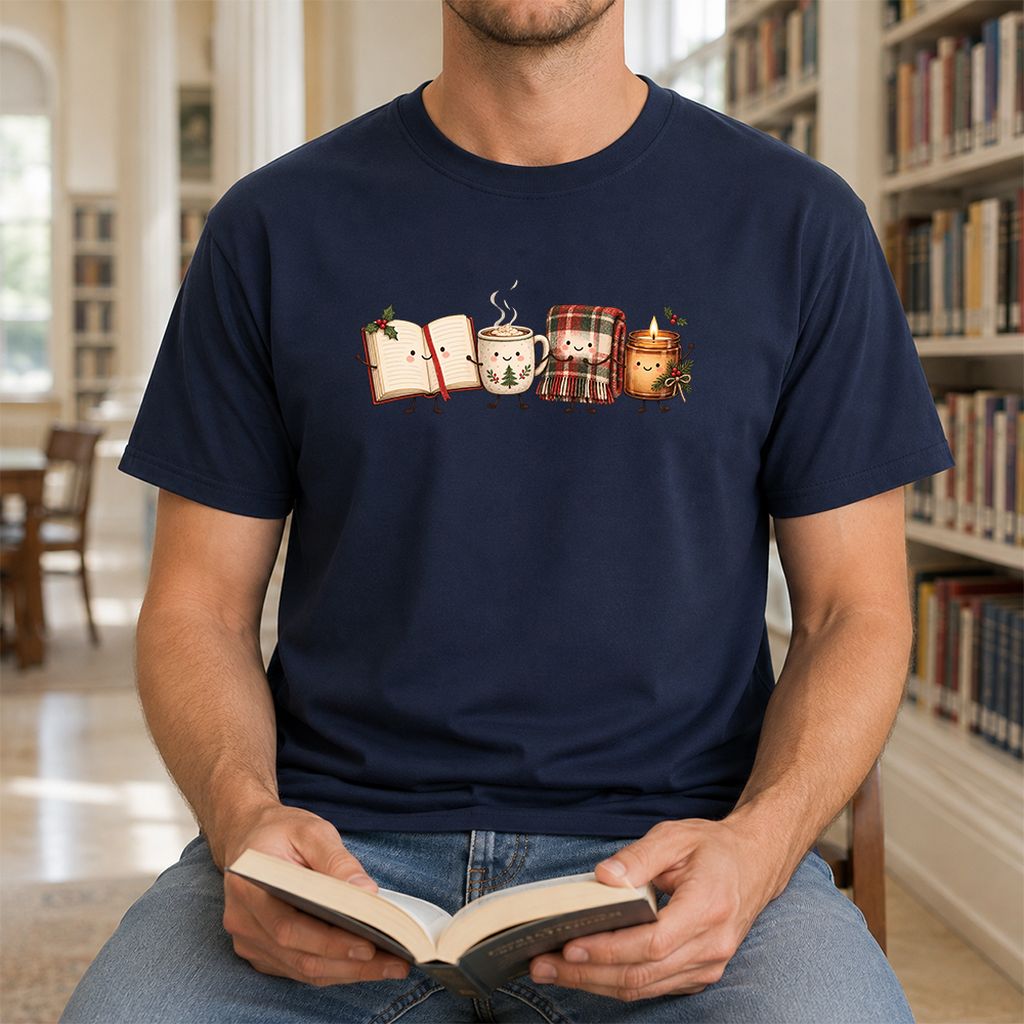 Christmas Cozy Club Printed T-Shirt | Christmas Gift Navy