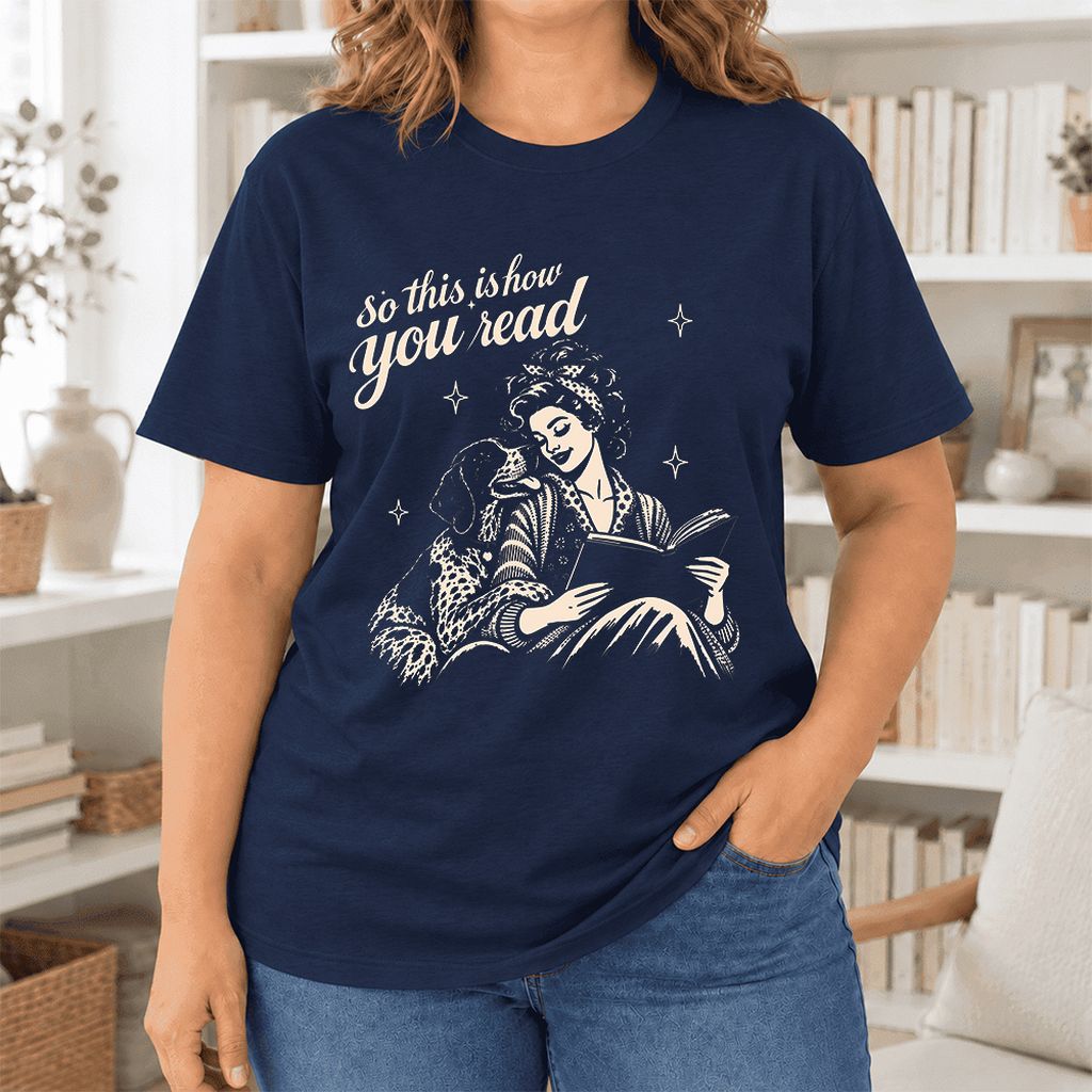 How You Read German Shorthaired Pointer Ultra-Soft Cotton T-Shirt | Reader Gift Navy