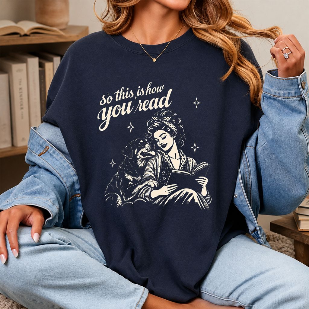 How You Read Rottweiler Printed T-Shirt | Dog Lover Reader Gift Navy