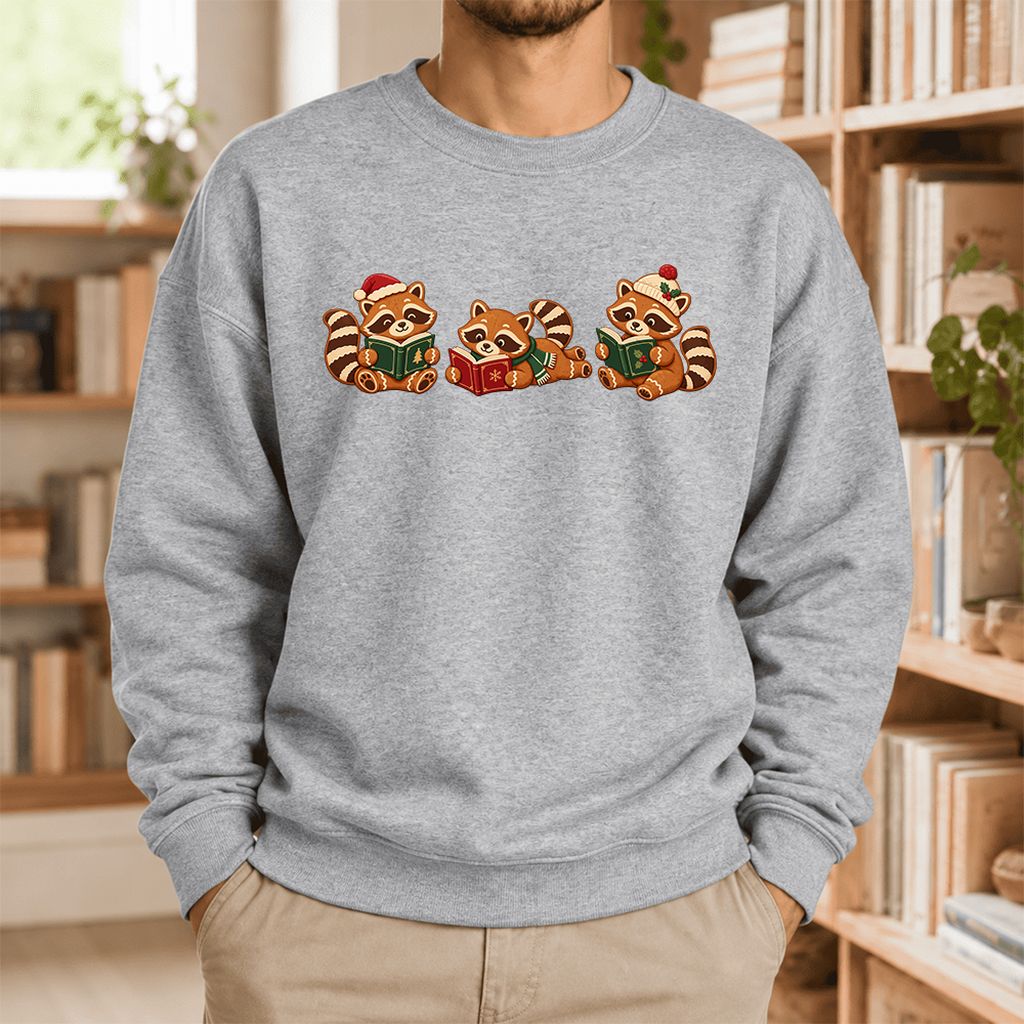 Cozy Christmas Cats Softstyle Sweatshirt | Holiday Reader Gift Sport Grey