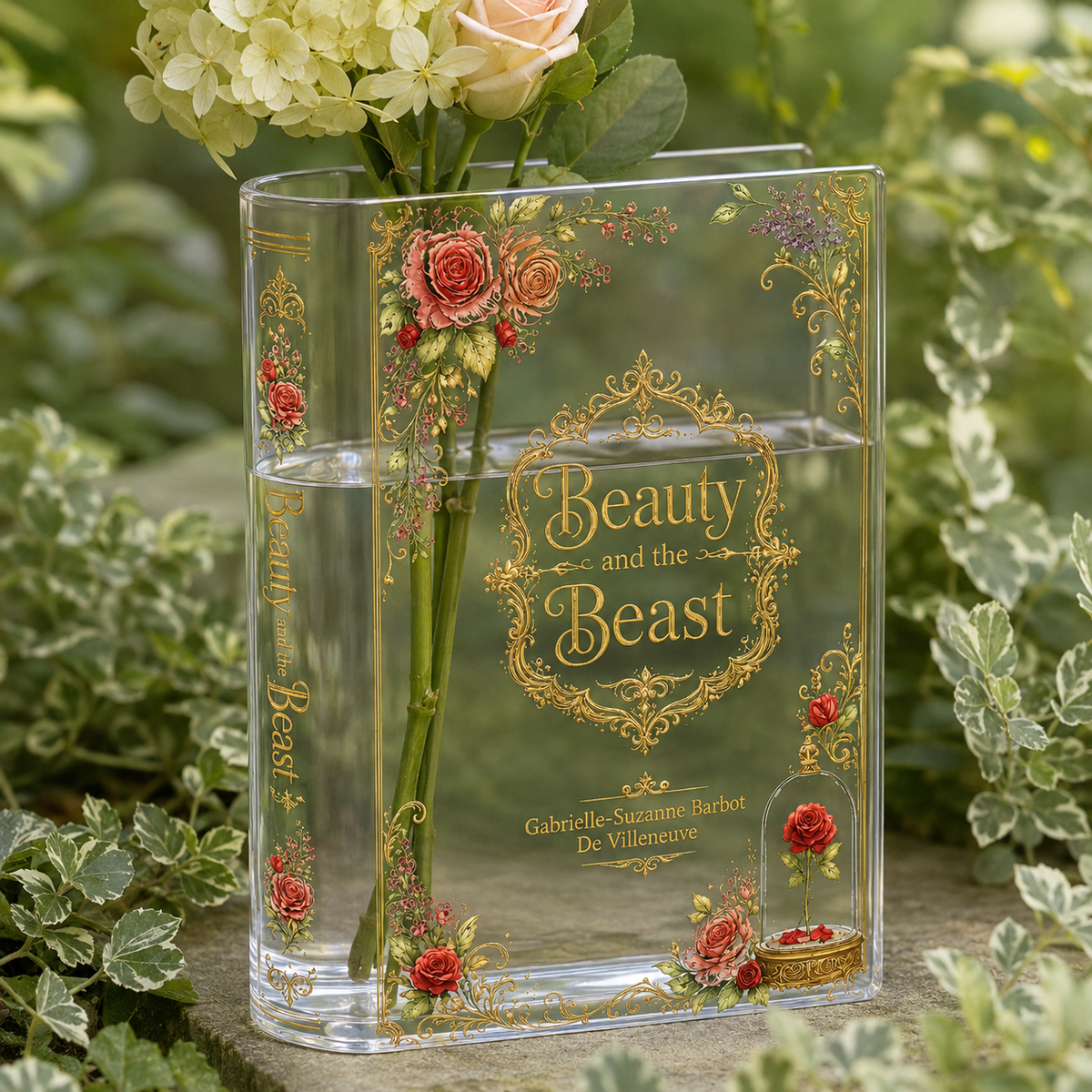 Beauty and the Beast Acrylic Book Vase Book Lover Gift