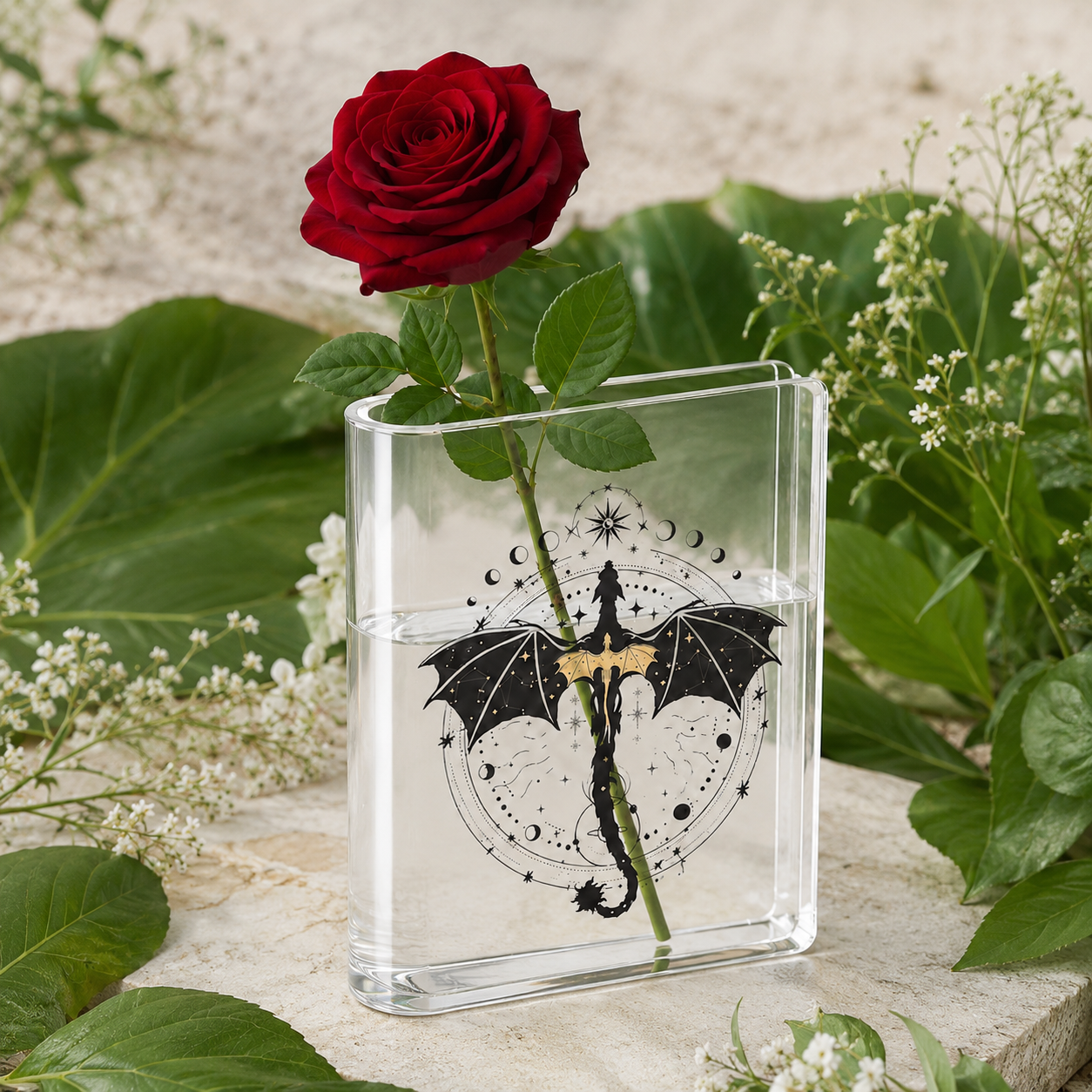Black Dragon Acrylic Book Vase Book Lover Gift