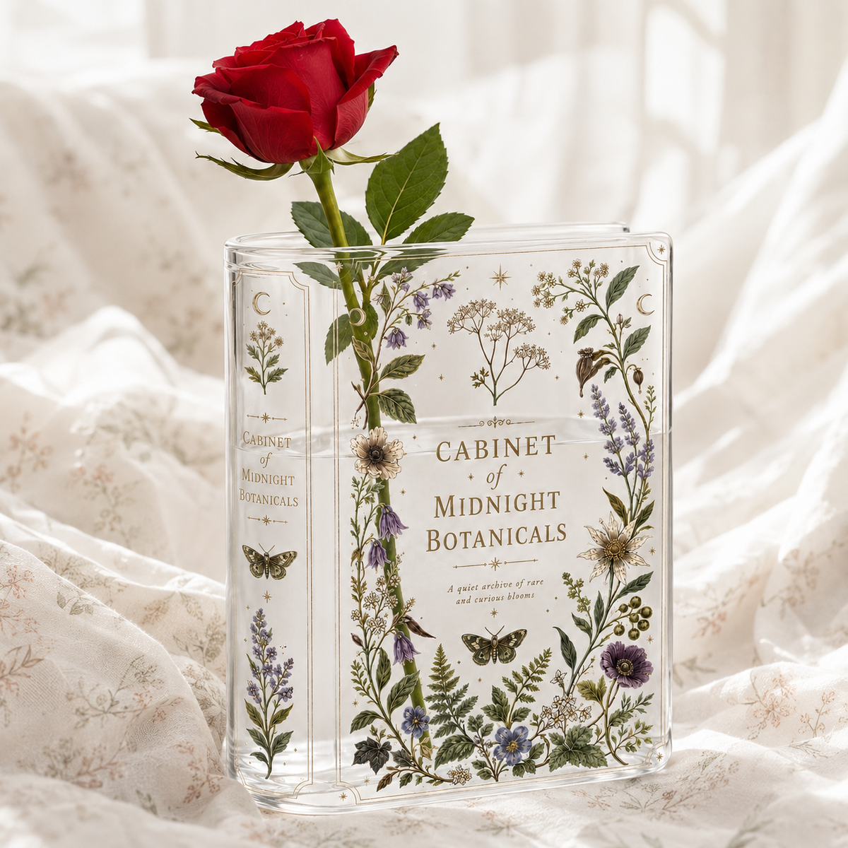Botanical Grimoire Acrylic Book Vase Book Lover Gift
