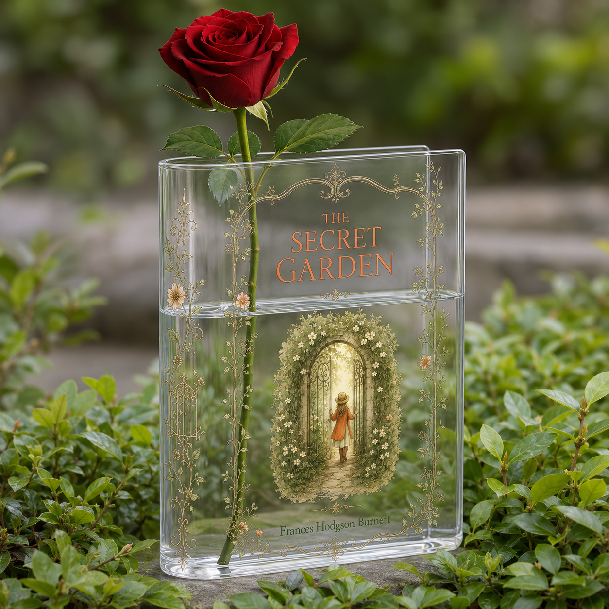The Secret Garden Acrylic Book Vase Book Lover Gift