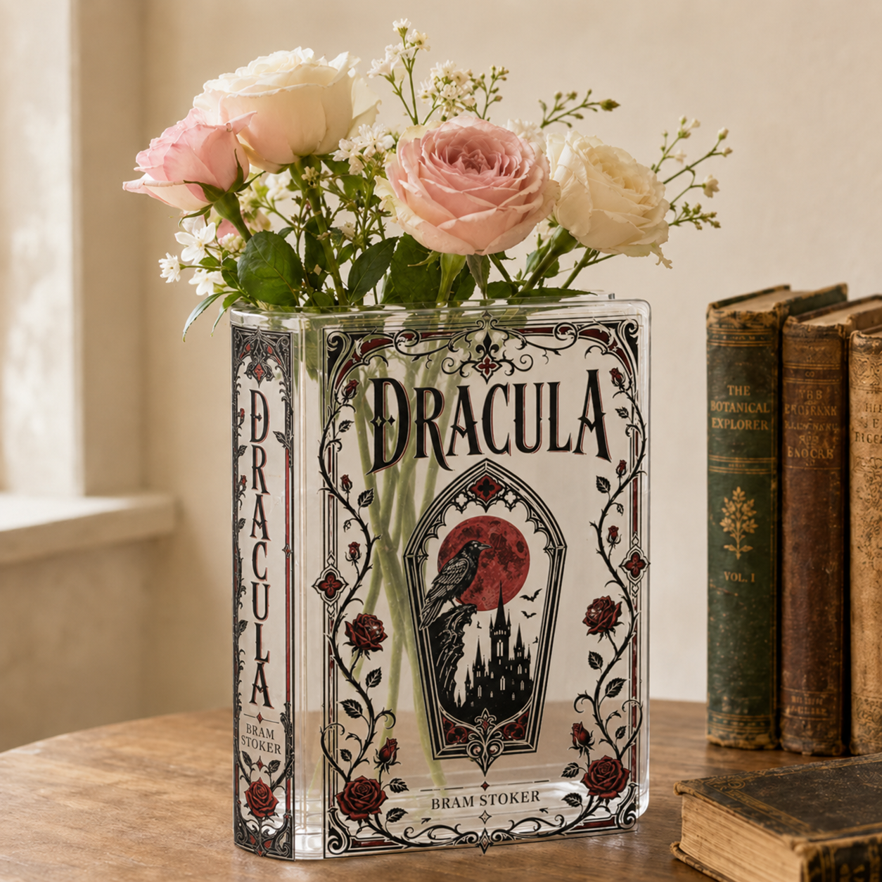 Dracula Acrylic Book Vase Book Lover Gift