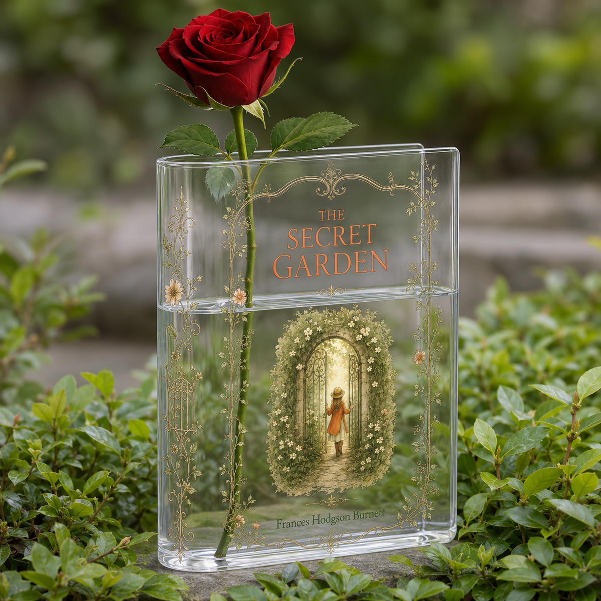 The Secret Garden Acrylic Book Vase Book Lover Gift