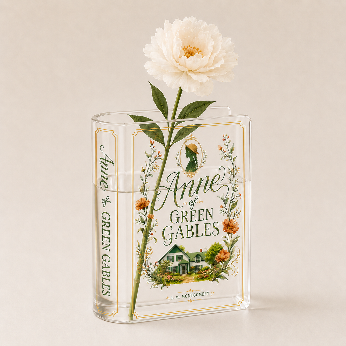 Vase Anne of Green Gables Acrylic Book Vase Book Lover Gift
