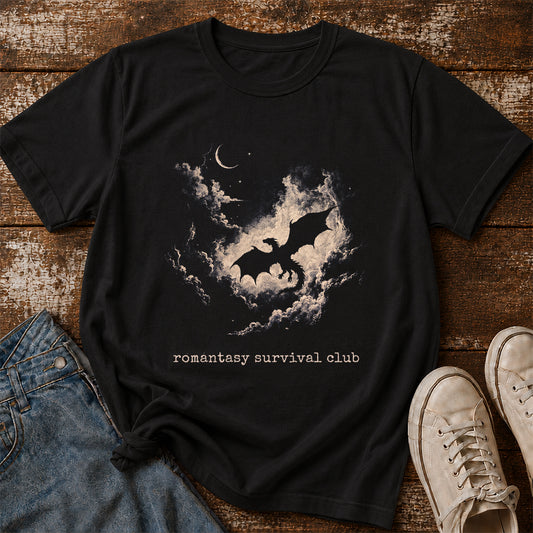 Fantasy Dragon Clouds Softstyle T-Shirt | Book Lover Gift Black