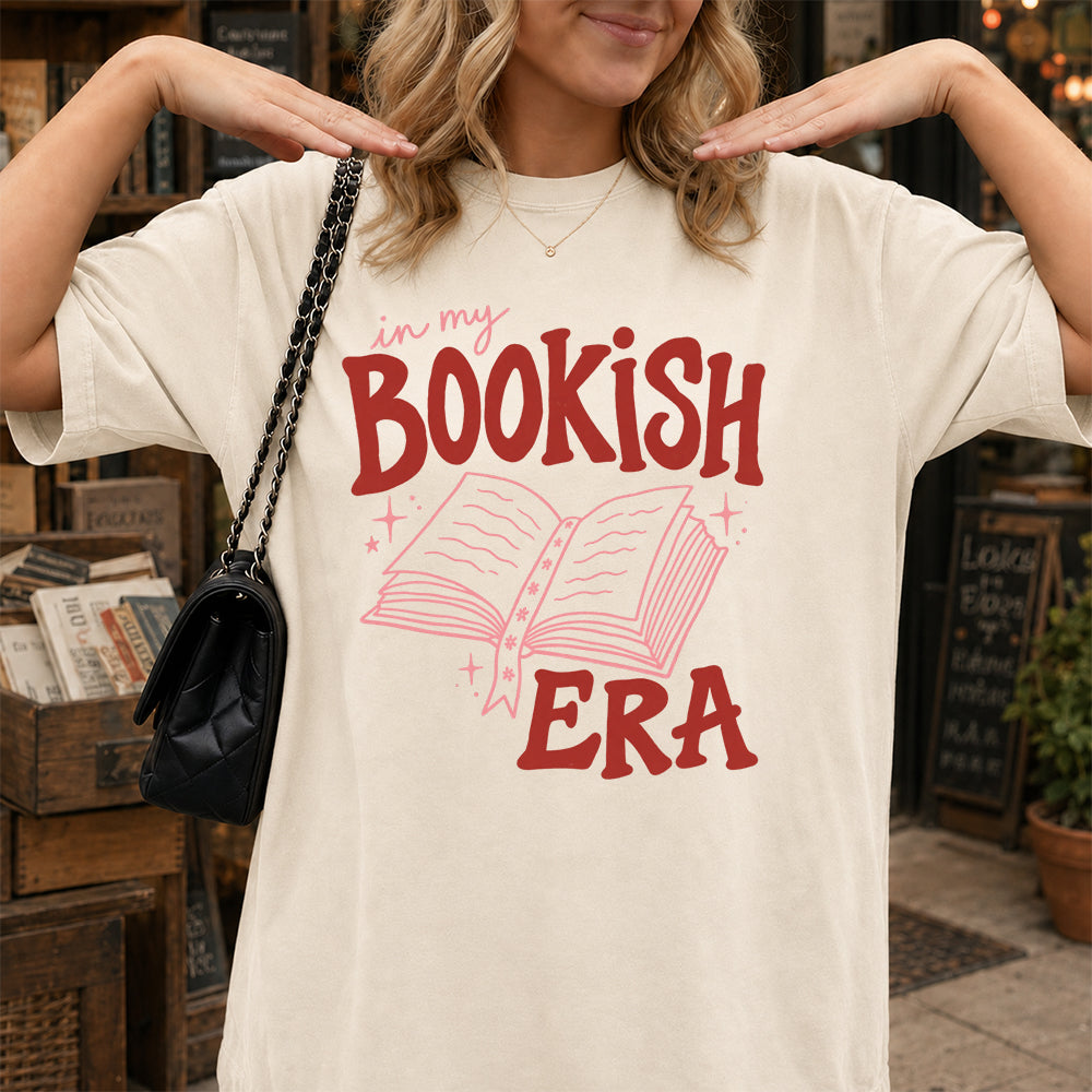 In My Bookish Era Cotton T-Shirt | Book Lover Gift Natural