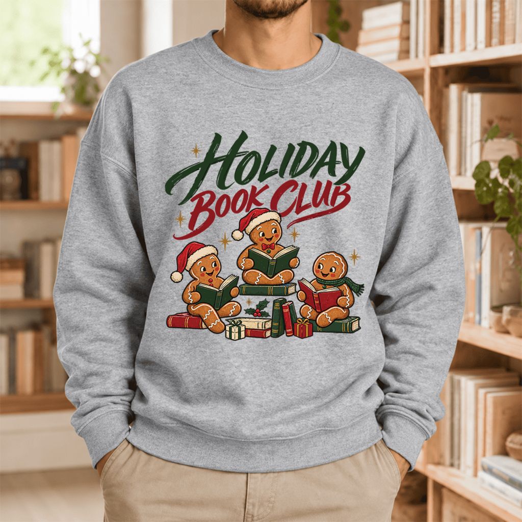 Holiday Book Club Softstyle Sweatshirt | Christmas Book Club Gift Sport Grey
