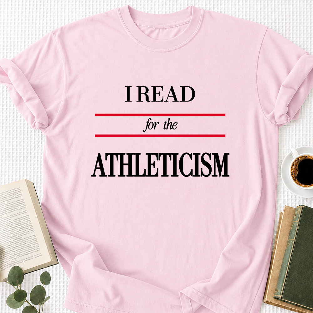 I Read For The Athleticism Softstyle T-Shirt | Book Lover Gift Light Pink