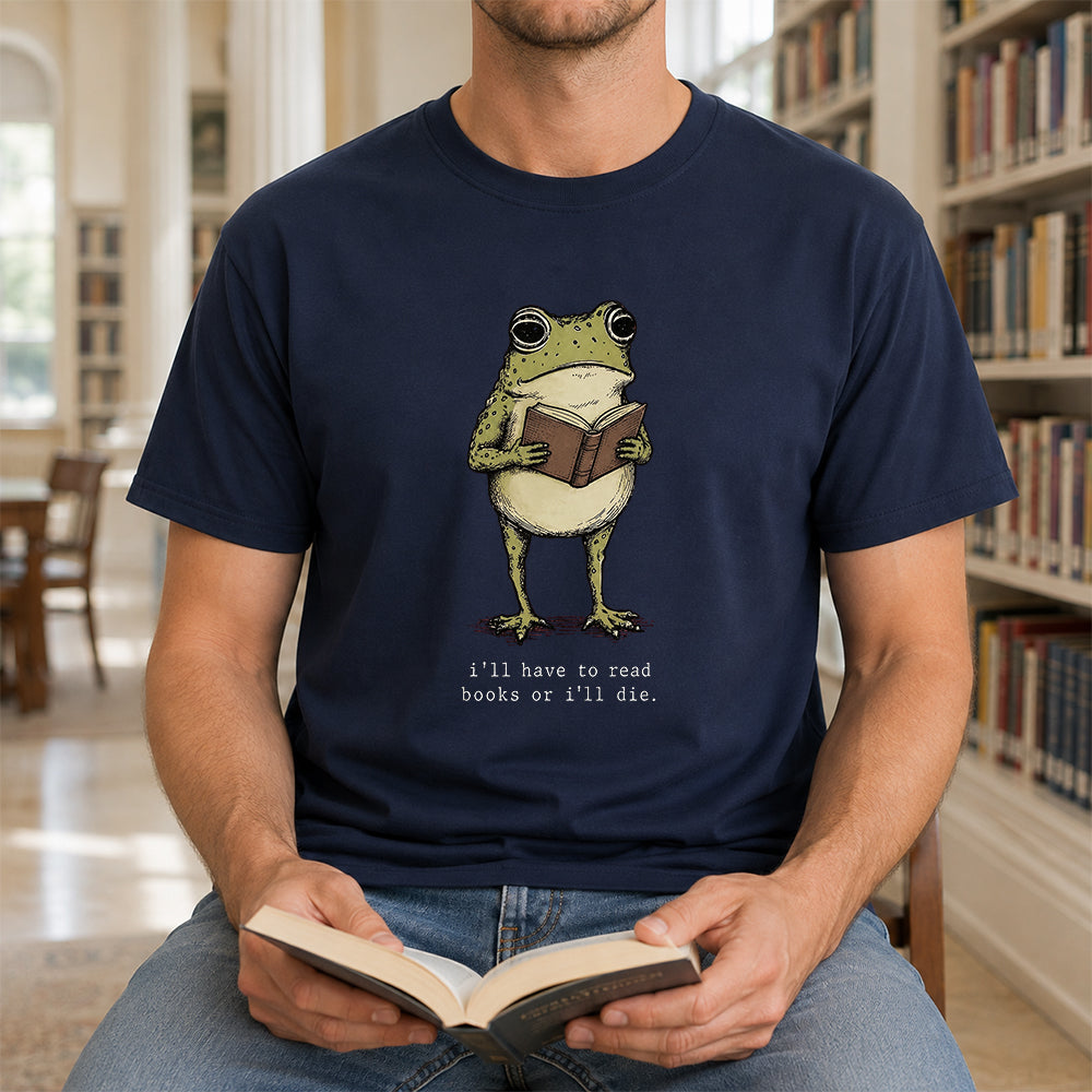 I Have To Read Books Or I'll Die Softstyle T-Shirt | Book Lover Gift Navy