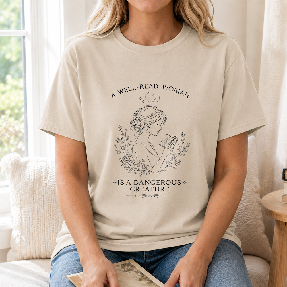 A Well Read Woman Softstyle T-Shirt | Book Lover Gift Sand