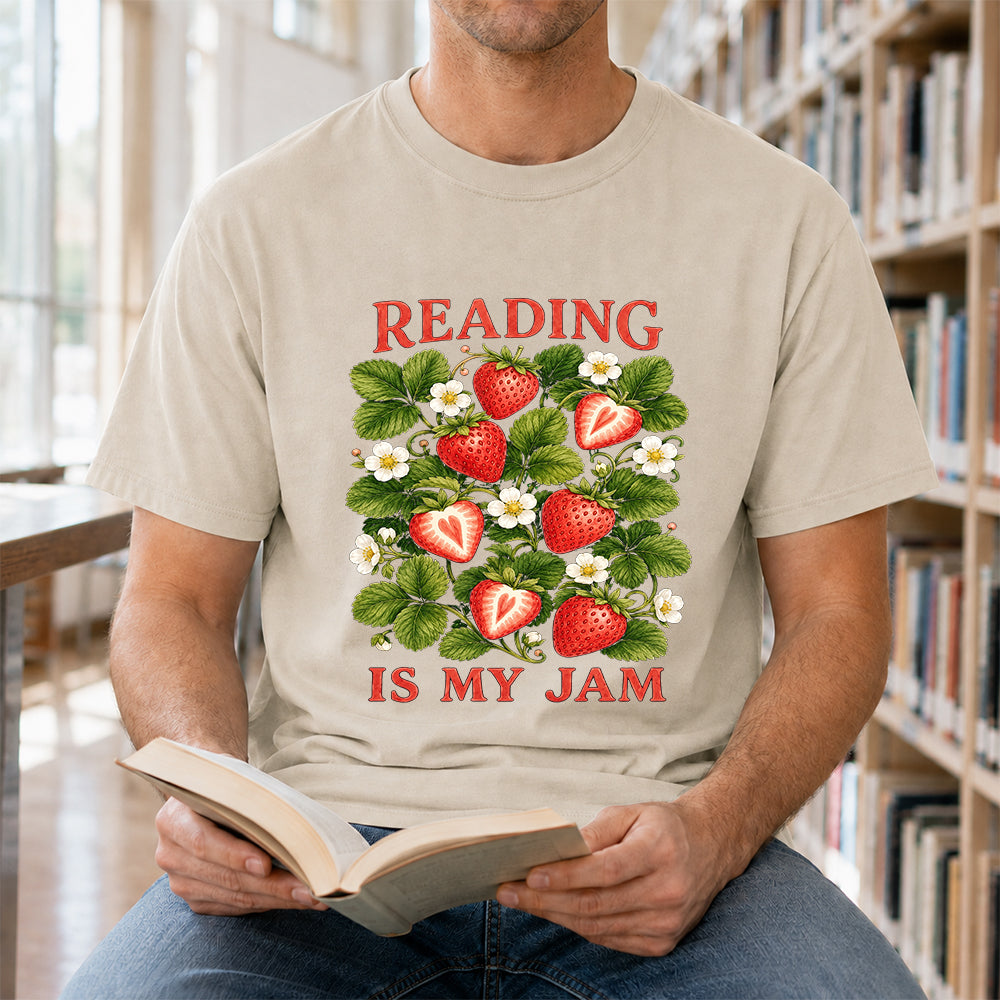 Reading Is My Jam Softstyle T-Shirt | Book Lover Gift Sand