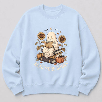 Read More Books Printed Sweatshirt | Cozy Book Lover Gift Light Blue