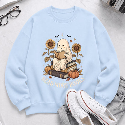 Read More Books Printed Sweatshirt | Cozy Book Lover Gift Light Blue