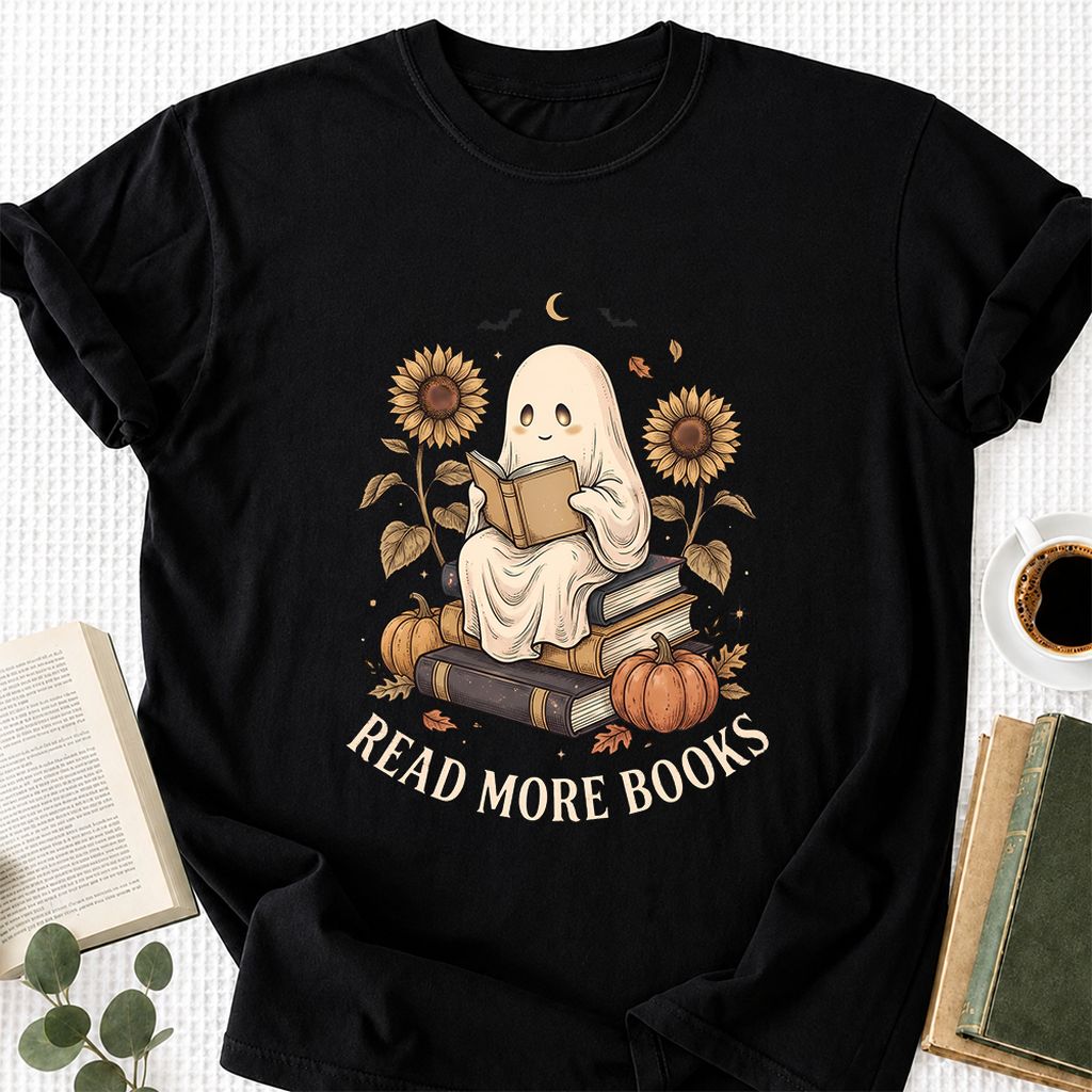 Read More Books Printed T-Shirt | Cozy Book Lover Gift Black