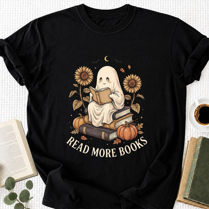 Read More Books Printed T-Shirt | Cozy Book Lover Gift Black