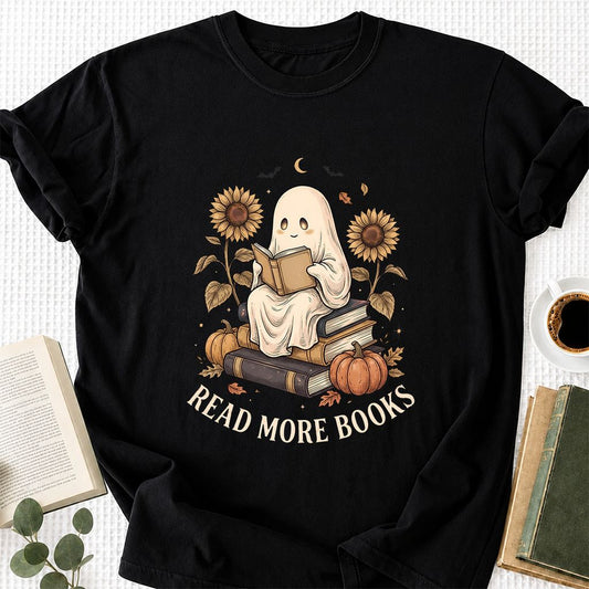 Read More Books Printed T-Shirt | Cozy Book Lover Gift Black