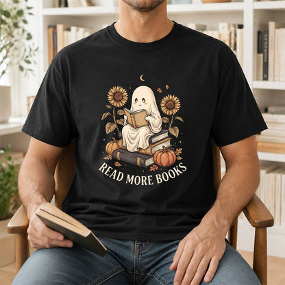 Read More Books Printed T-Shirt | Cozy Book Lover Gift Black