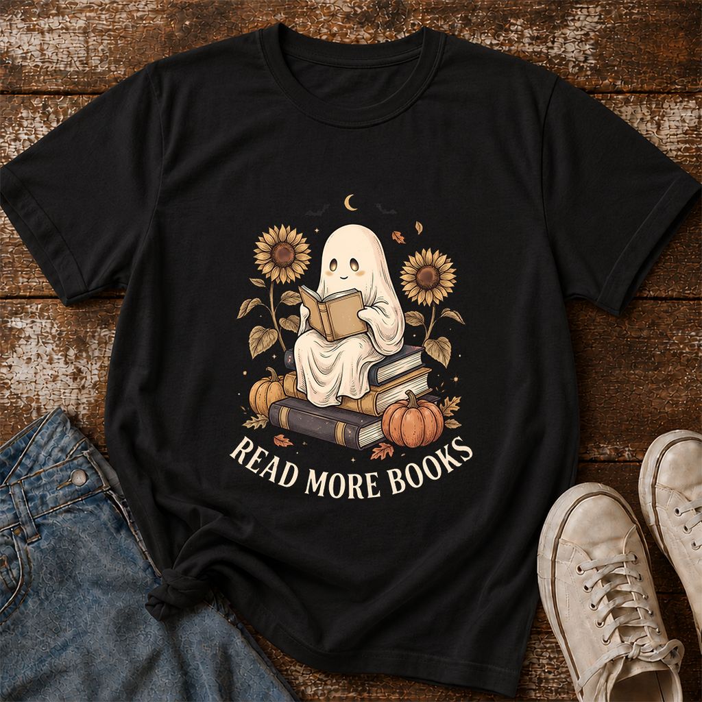 Read More Books Printed T-Shirt | Cozy Book Lover Gift Black