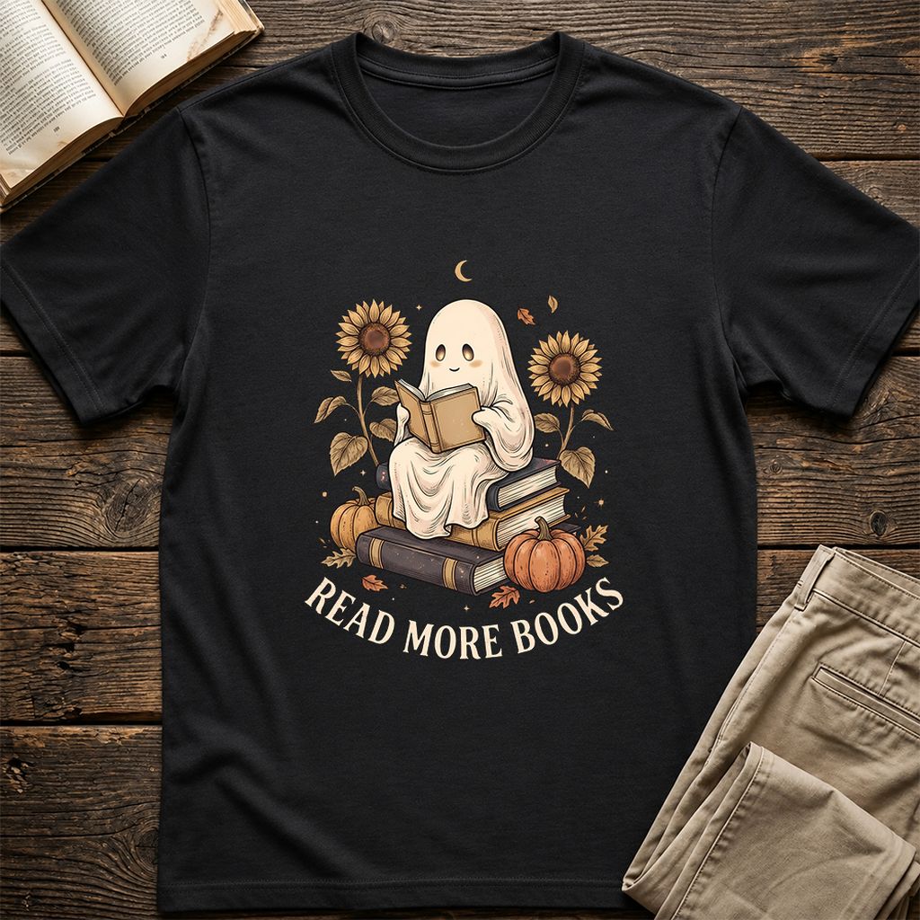 Read More Books Printed T-Shirt | Cozy Book Lover Gift Black