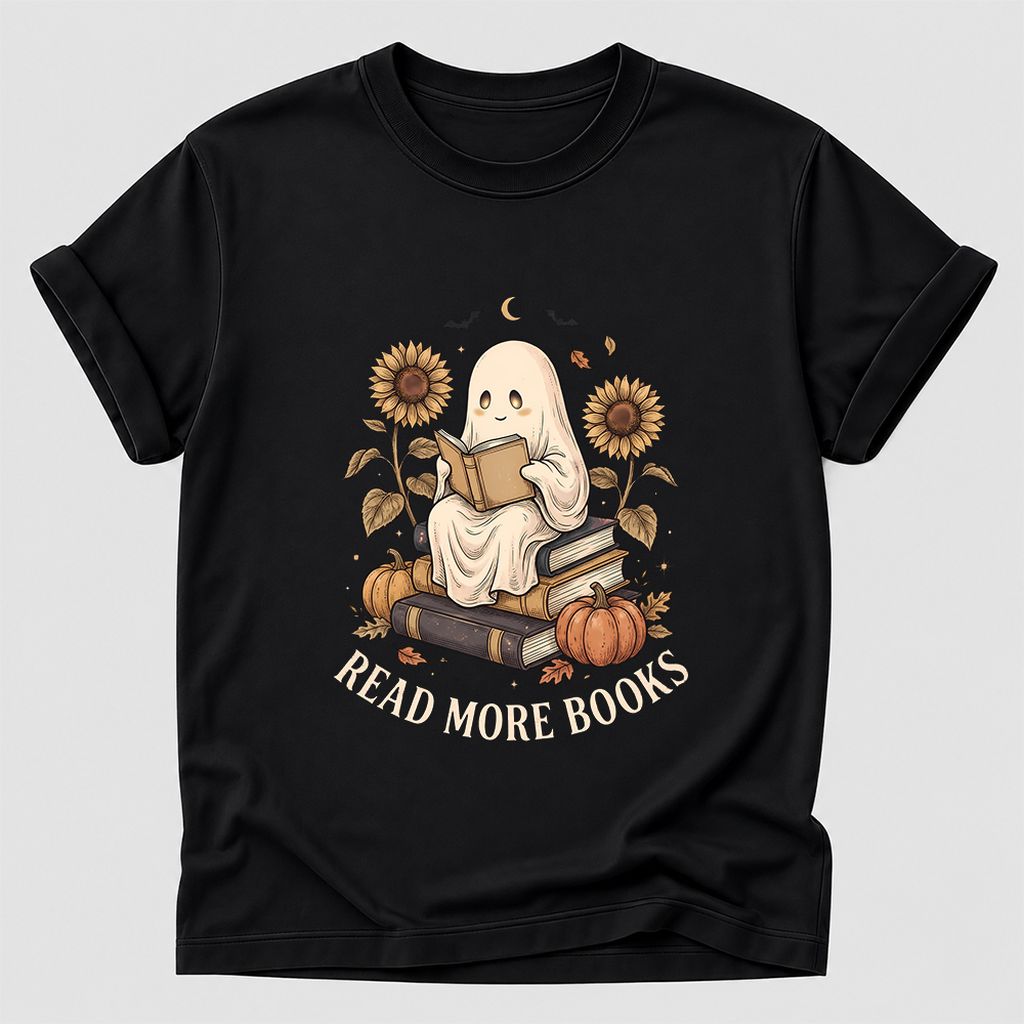 Read More Books Printed T-Shirt | Cozy Book Lover Gift Black