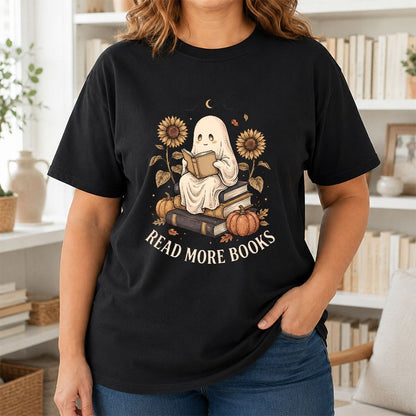 Read More Books Printed T-Shirt | Cozy Book Lover Gift Black
