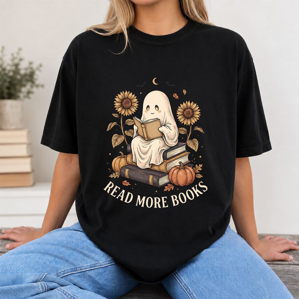 Read More Books Printed T-Shirt | Cozy Book Lover Gift Black