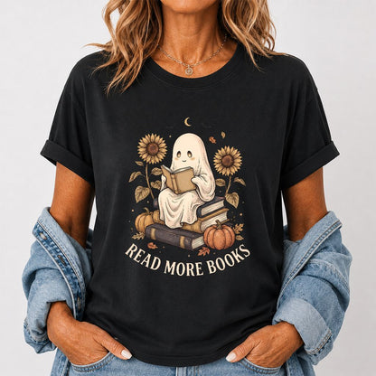Read More Books Printed T-Shirt | Cozy Book Lover Gift Black