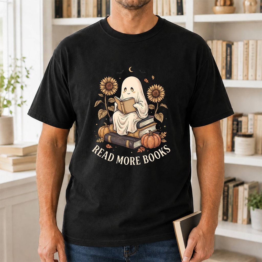 Read More Books Printed T-Shirt | Cozy Book Lover Gift Black