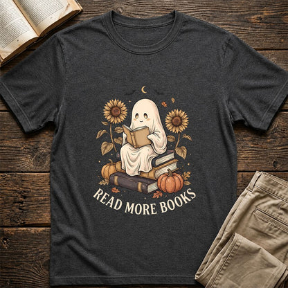 Read More Books Printed T-Shirt | Cozy Book Lover Gift Dark Heather