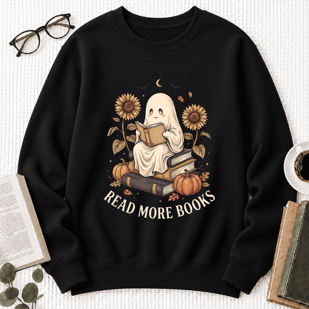 Read More Books Softstyle Sweatshirt | Halloween Book Lover Gift Black