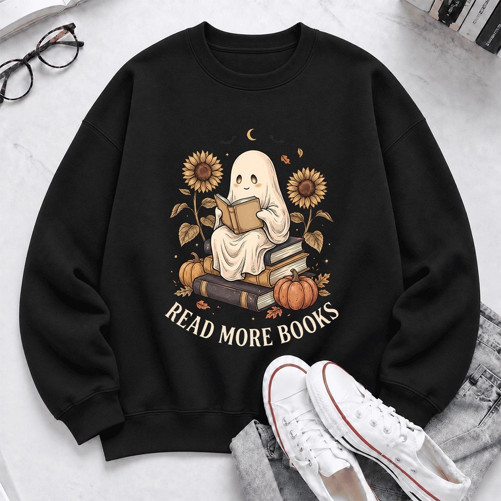 Read More Books Softstyle Sweatshirt | Halloween Book Lover Gift Black
