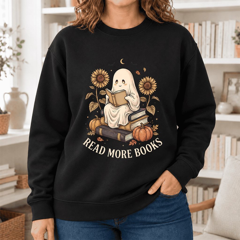 Read More Books Softstyle Sweatshirt | Halloween Book Lover Gift Black