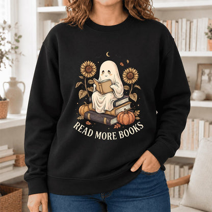 Read More Books Softstyle Sweatshirt | Halloween Book Lover Gift Black