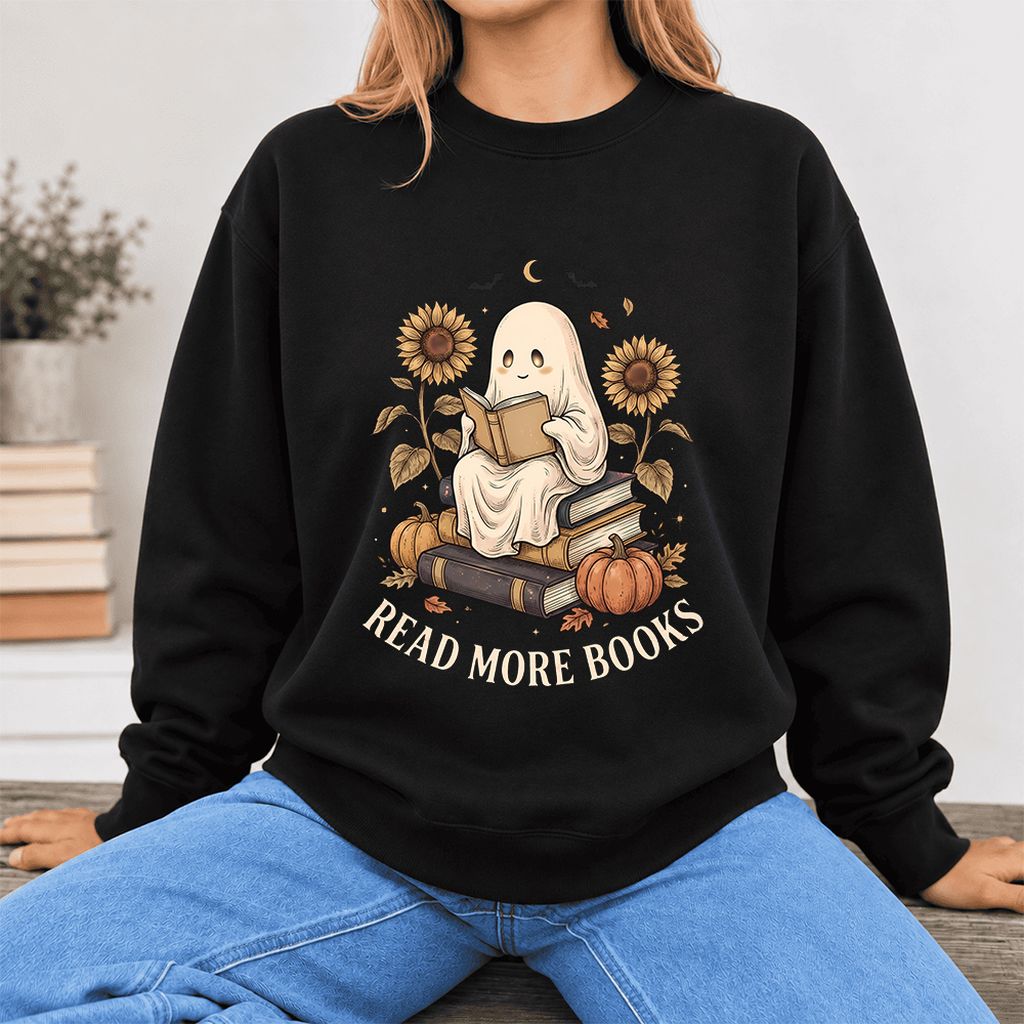 Read More Books Softstyle Sweatshirt | Halloween Book Lover Gift Black