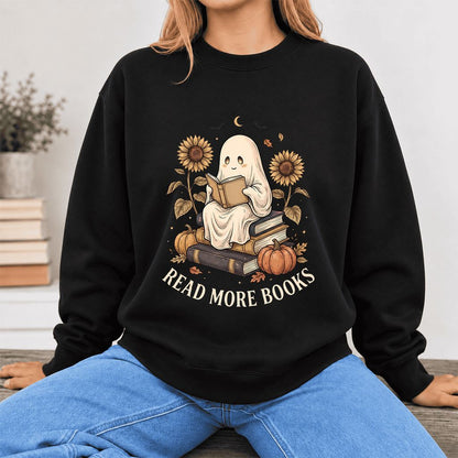 Read More Books Softstyle Sweatshirt | Halloween Book Lover Gift Black