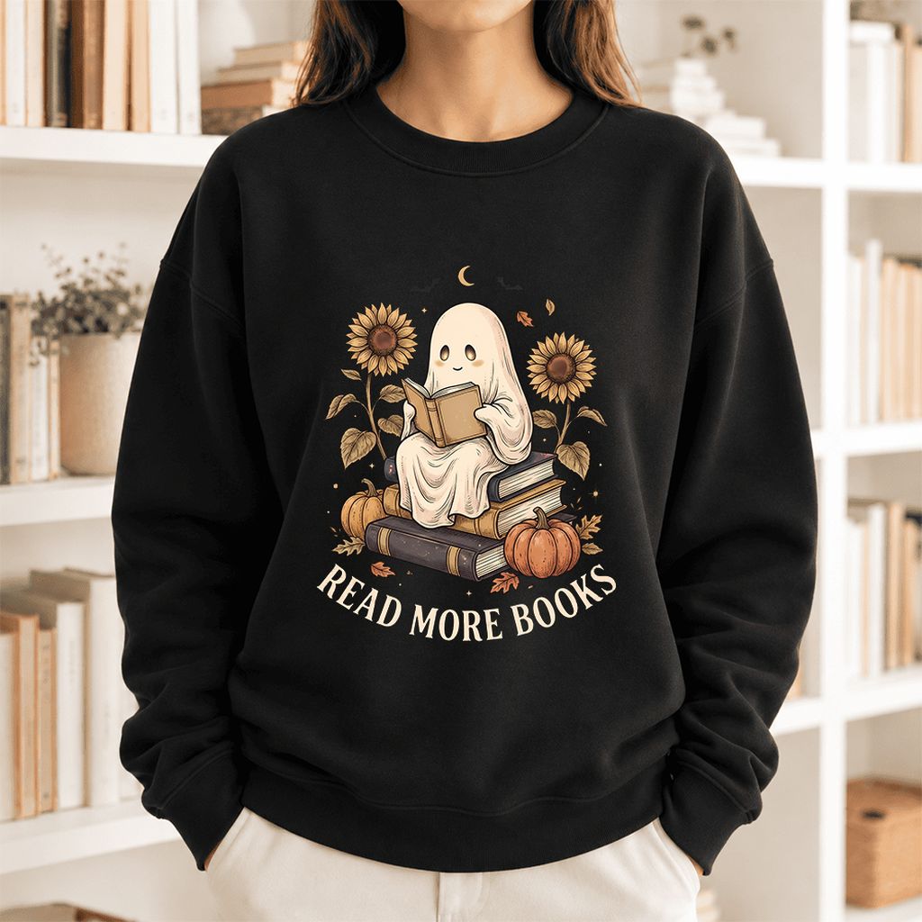 Read More Books Softstyle Sweatshirt | Halloween Book Lover Gift Black