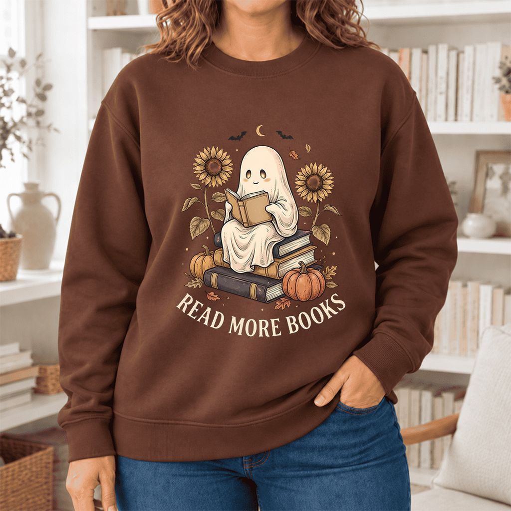 Read More Books Softstyle Sweatshirt | Halloween Book Lover Gift Cocoa