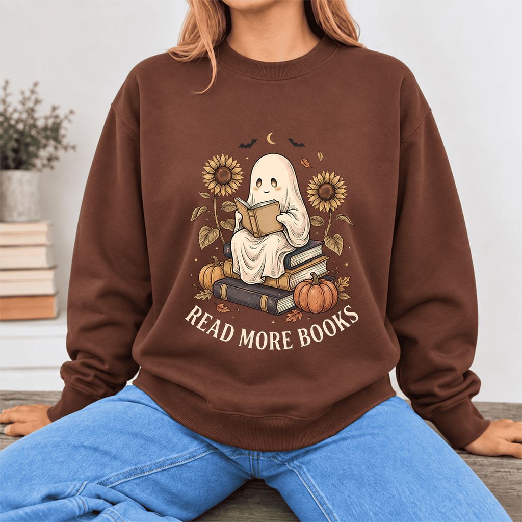 Read More Books Softstyle Sweatshirt | Halloween Book Lover Gift Cocoa