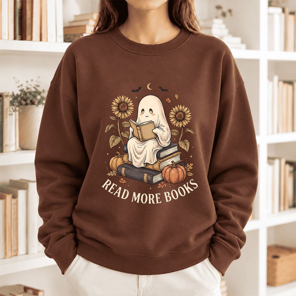 Read More Books Softstyle Sweatshirt | Halloween Book Lover Gift Cocoa
