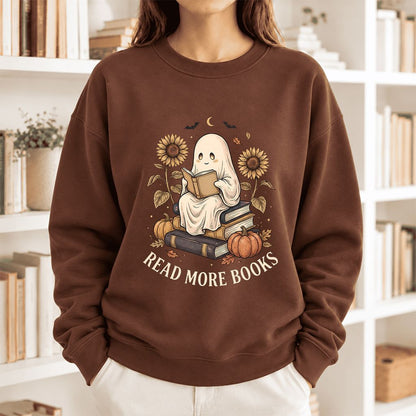Read More Books Softstyle Sweatshirt | Halloween Book Lover Gift Cocoa