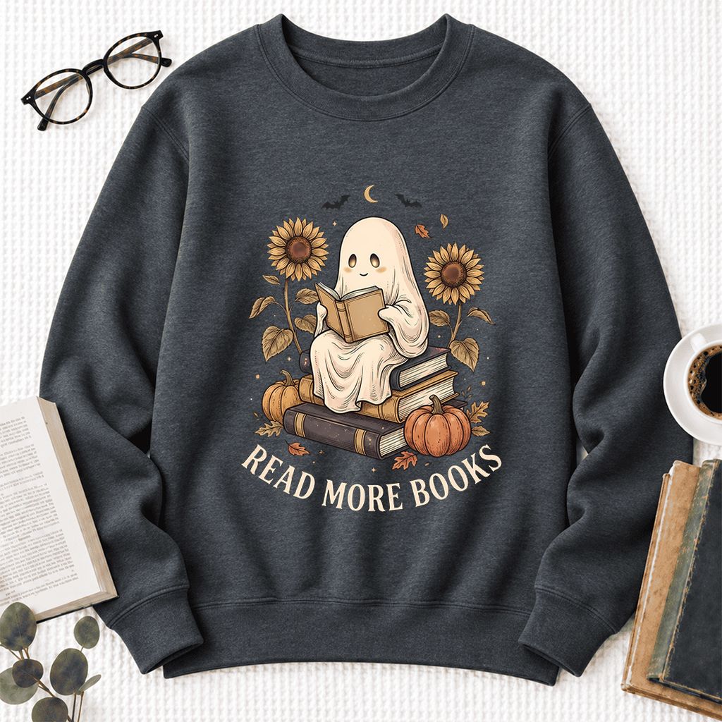 Read More Books Softstyle Sweatshirt | Halloween Book Lover Gift Dark Heather