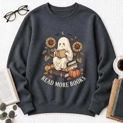 Read More Books Softstyle Sweatshirt | Halloween Book Lover Gift Dark Heather