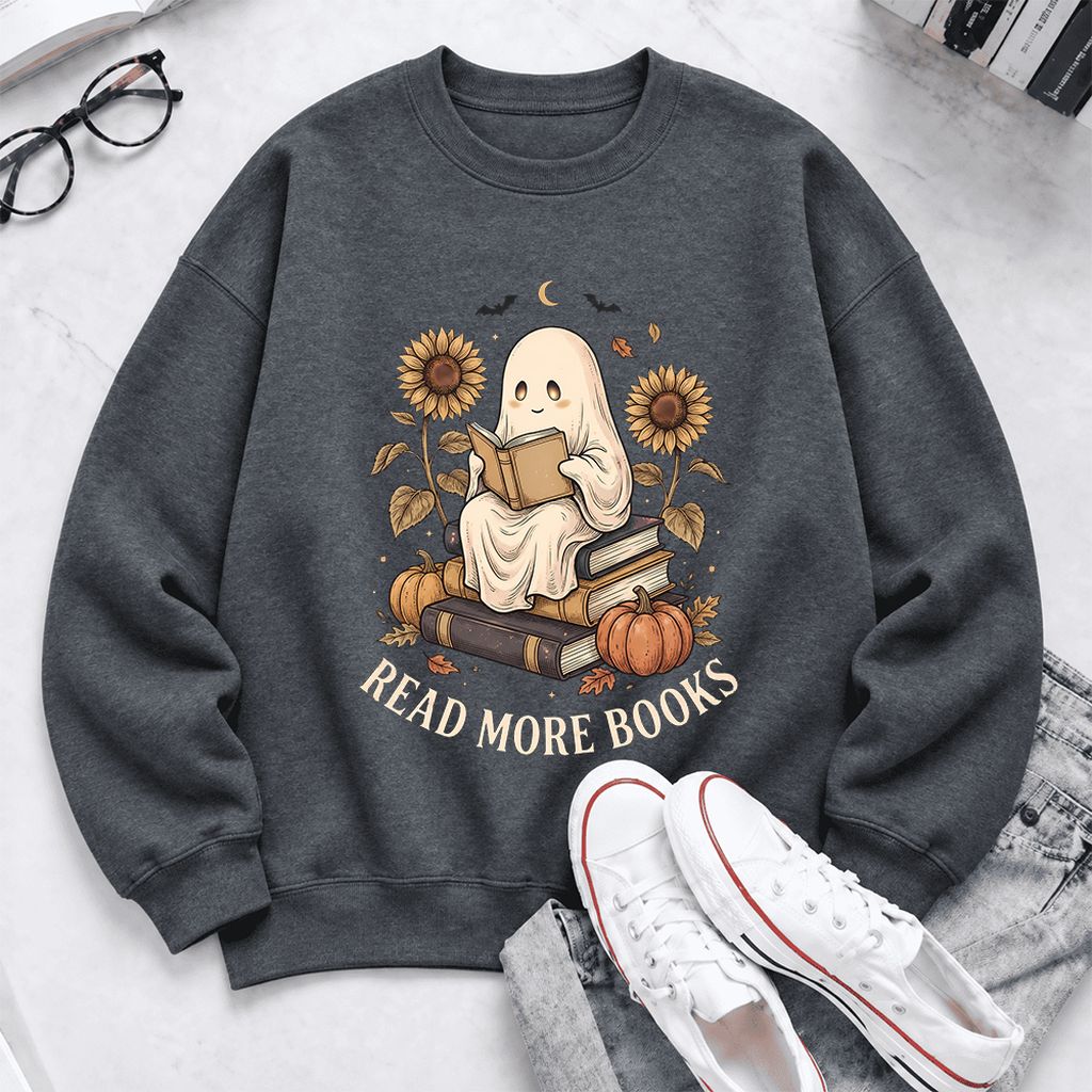 Read More Books Softstyle Sweatshirt | Halloween Book Lover Gift Dark Heather