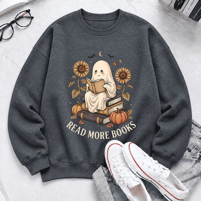 Read More Books Softstyle Sweatshirt | Halloween Book Lover Gift Dark Heather