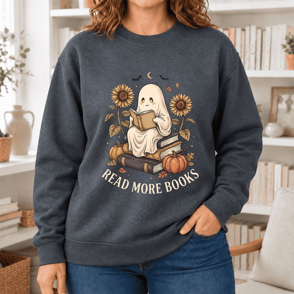Read More Books Softstyle Sweatshirt | Halloween Book Lover Gift Dark Heather