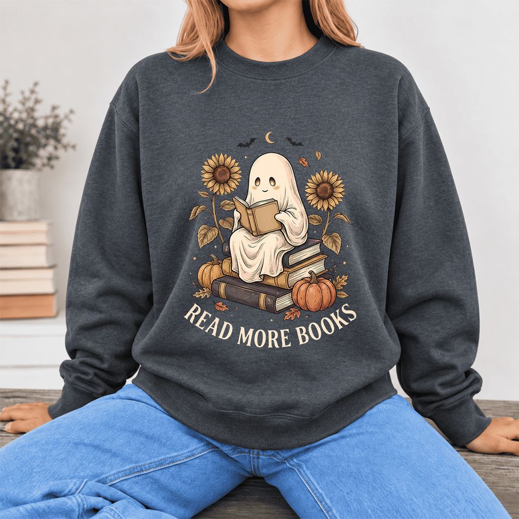 Read More Books Softstyle Sweatshirt | Halloween Book Lover Gift Dark Heather